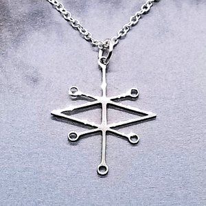 Azazel Goetic Goetia Sigil Silver Necklace